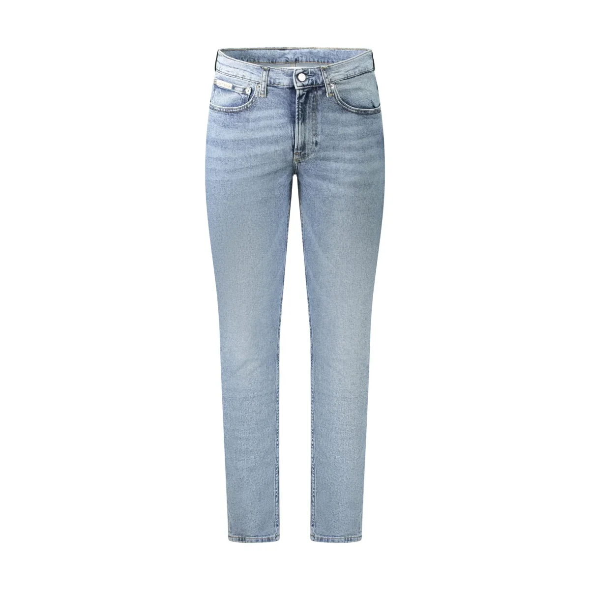 Calvin Klein Jeans Uomo Azzurri Slim Taper Effetto Slavato Logo